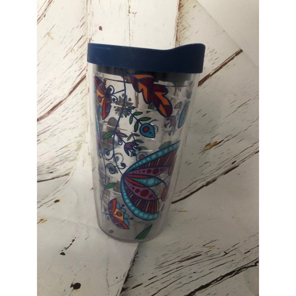 Tervis blue floral mug tumbler beach